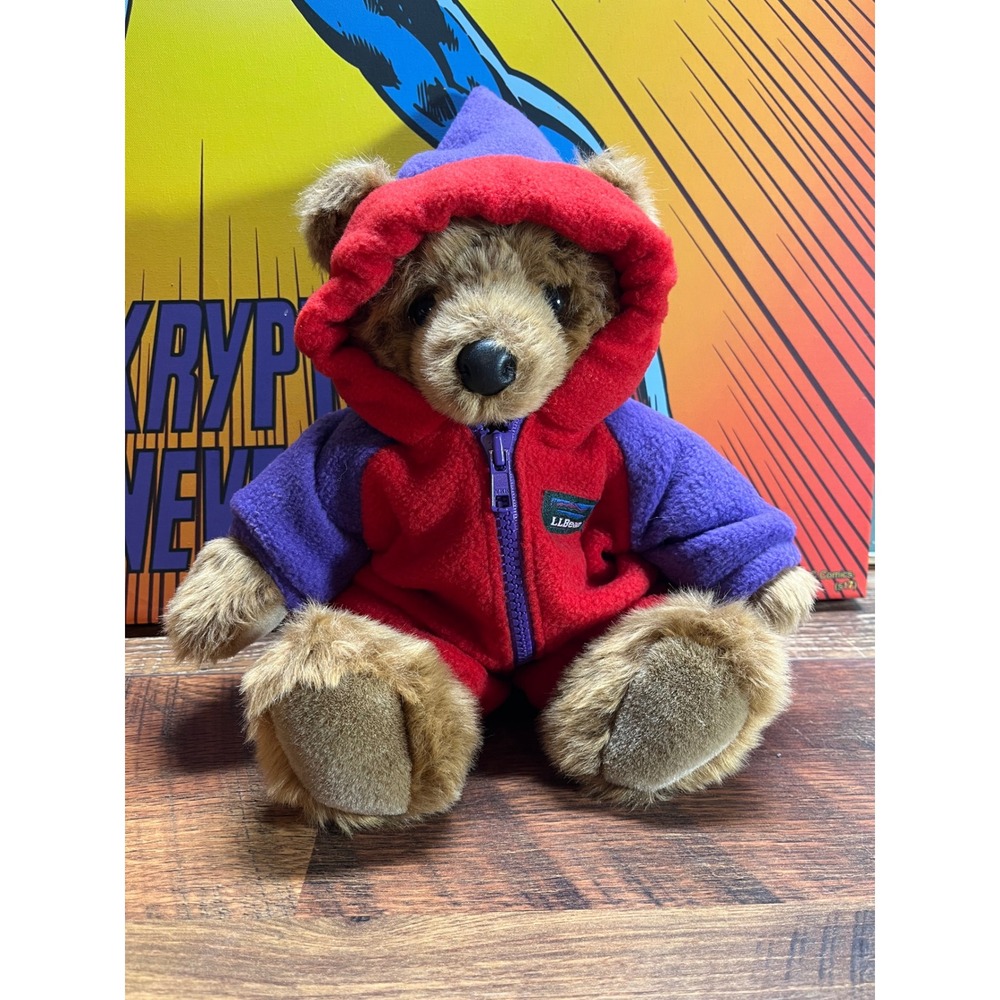 Small Vintage  L.L. Bean L.L. Cub Bear in Hooded Fleece Suit DouglasCuddleToy